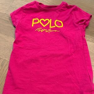 Polo by Ralph Lauren Kids Magenta Tee with Yellow Logo